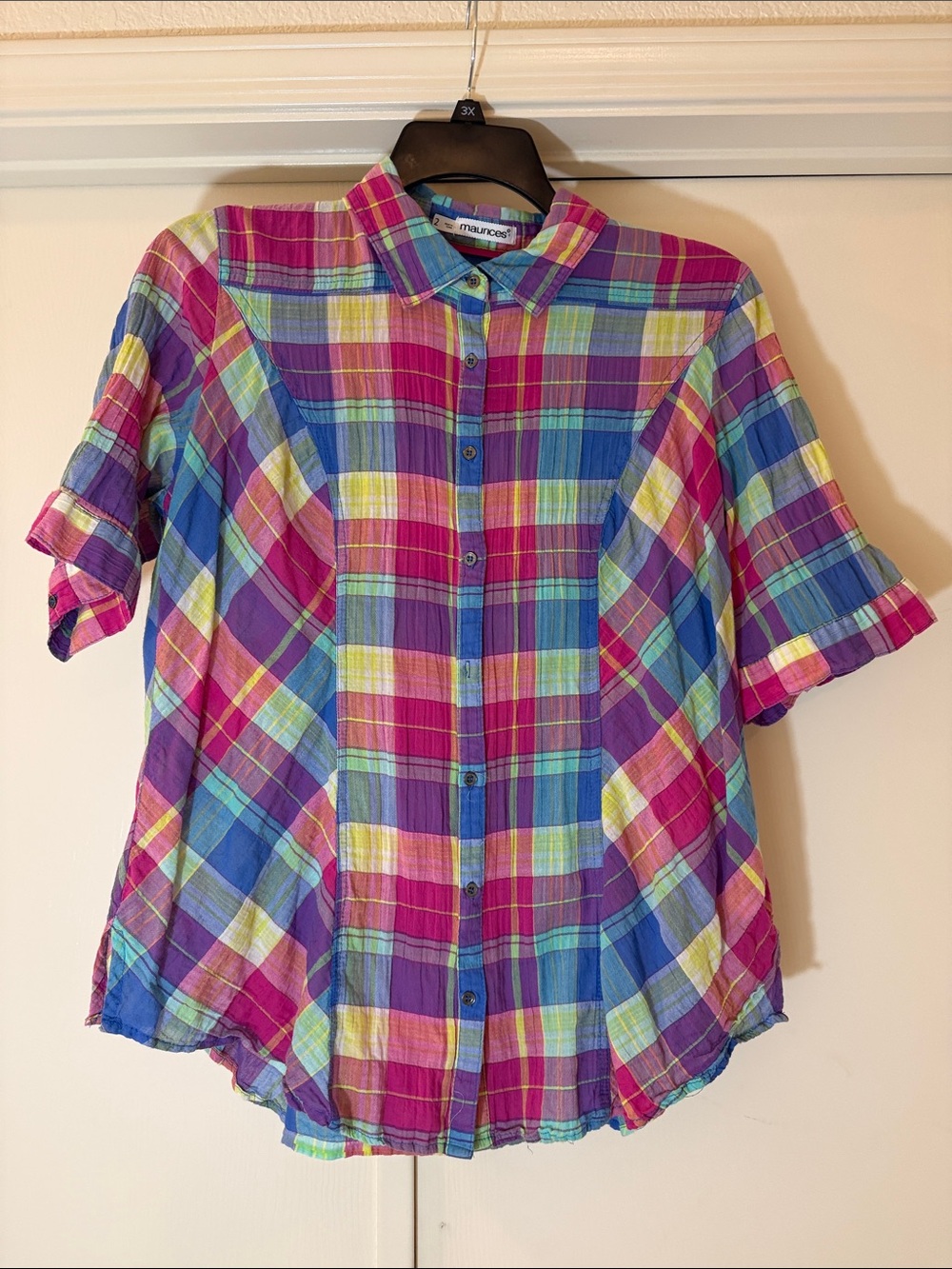 Maurices Multicolor Plaid Button-Down Shirt